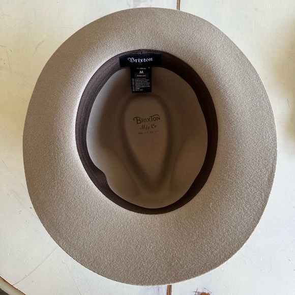 Brixton Wesley Wool Fedora in Light Tan size M - Picture 3 of 5